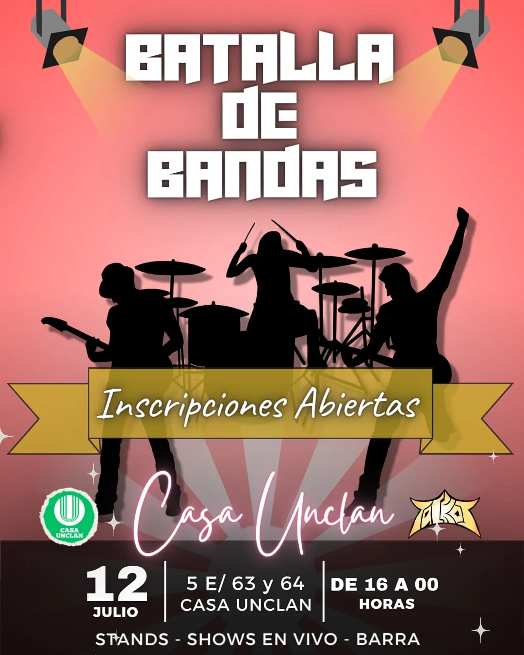 Batalla de bandas + stands gastronómicos, indumentaria, accesorios, dibujos, tattoo y más
