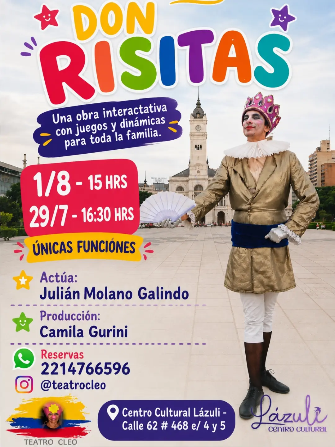 Don Risitas, teatro interactivo, juegos, bailes y dinámicas
