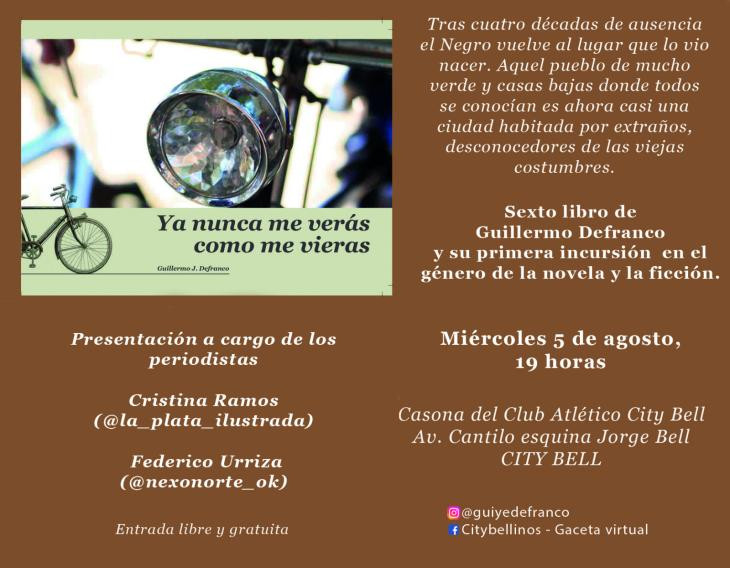 Ya nunca me verás como me vieras - Presentación del libro de Guillermo Defranco