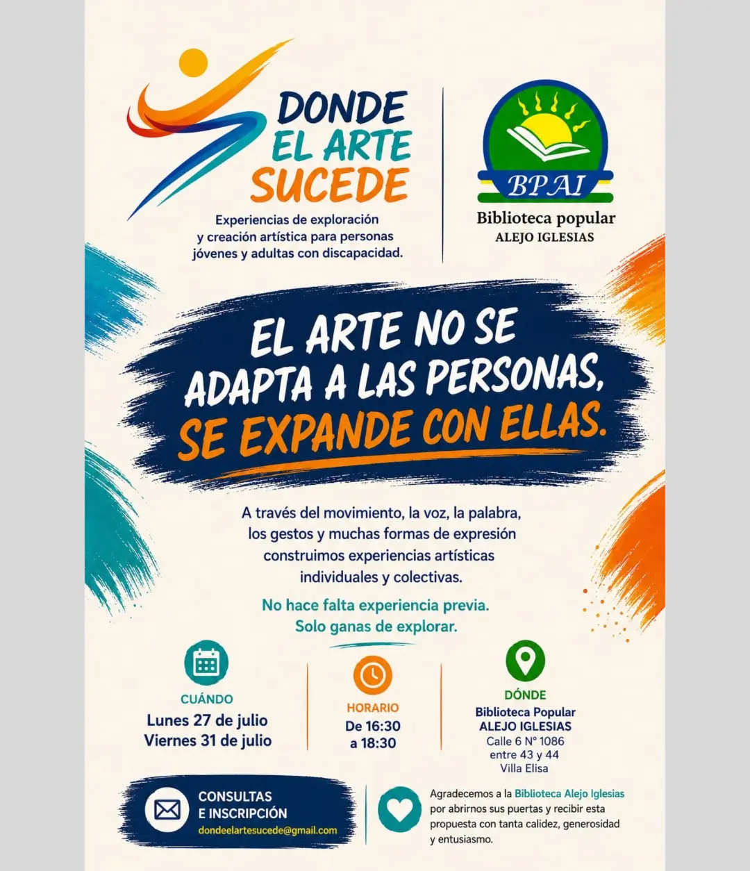 Donde el arte sucede - Experiencia para personas con discapacidad