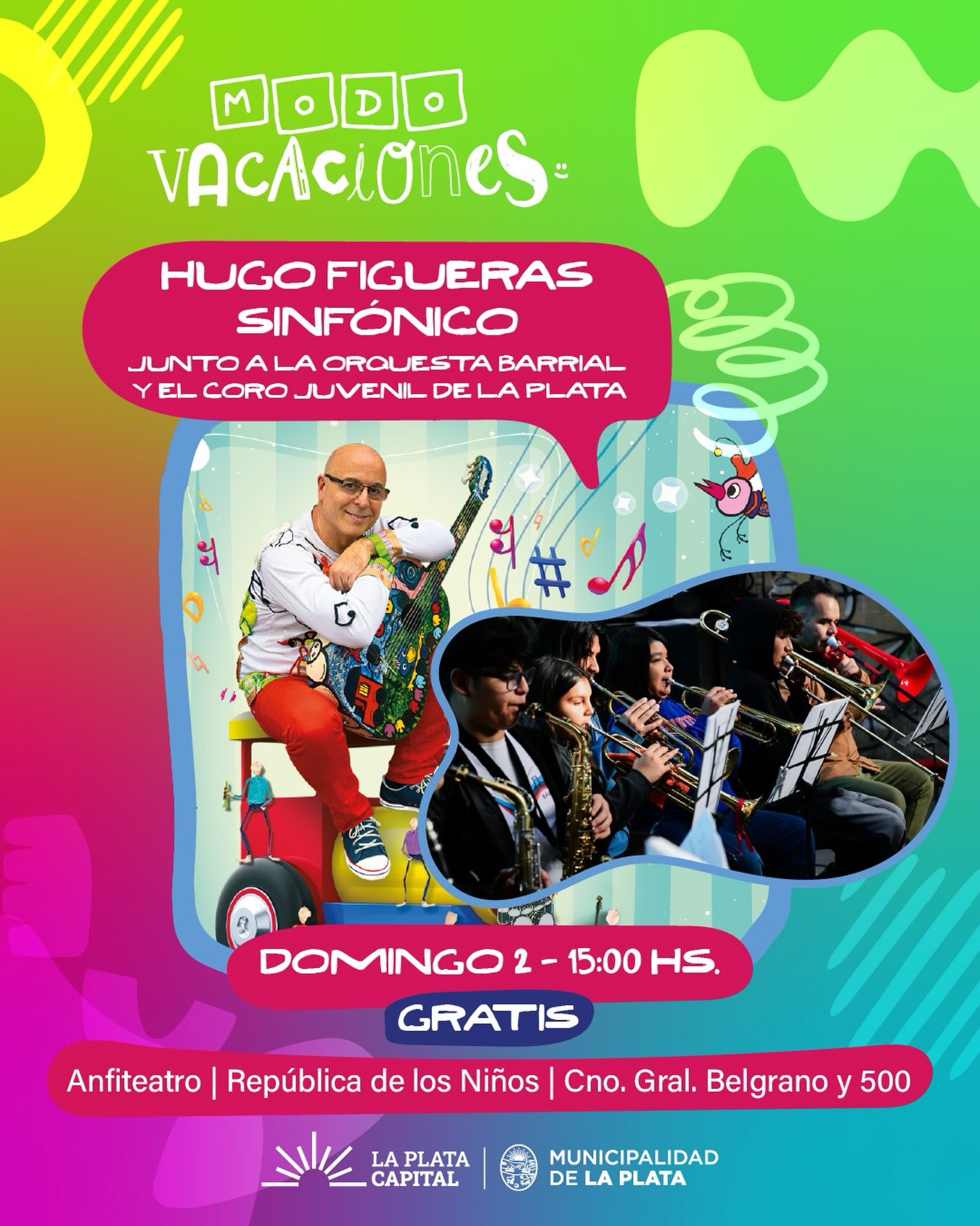 Hugo Figueras sinfónico junto a la Orquesta Barrial y el Coro Juvenil de La Plata